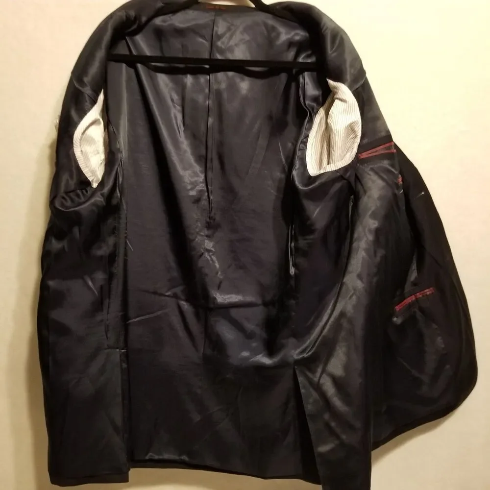 Byron Luca di Marco 48L Wool Blazer Dual Vent Sport Suit Coat Black Business